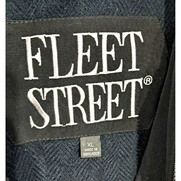 Vintage Fleet Street Black Long Coat Drawstring Waist 80s 90s Retro Womens XL - Picture 9 of 12